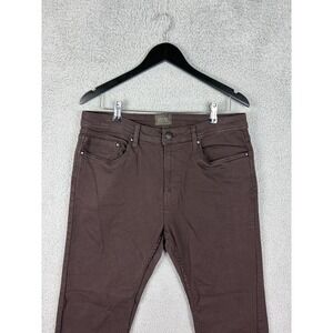 JACHS New York Jeans Mens 34x30 Brown Dark Wash Slim Tapered Denim Pants Mens